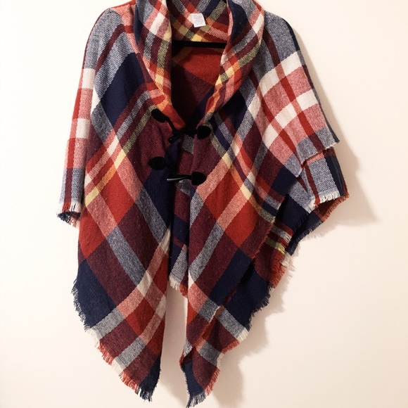 Plaid blanket shawl - Picture 2 of 3